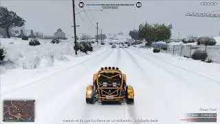GTA Online - Fuga de la policia 5 estrellas nevado tras Golpe al Casino (Mawell Vagrant)