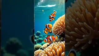 Clownfish #Clownfish #ReefBuddy #AnemoneFriend #TinyExplorer #RealisticOceanLife #CoralReefCutie