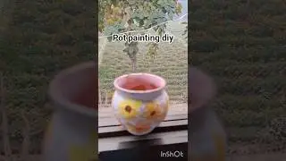 diy pot painting | #shorts #ytshorts #trending #viral #shortfeed #bottleart #artshorts #craft