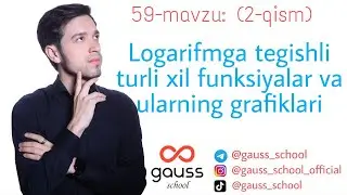 59-mavzu(2-QISM): Logarifmga tegishli turli xil funksiyalar va ularning grafiklari
