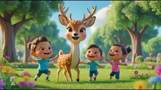 Playful Deer Makes Kids Laugh in the Park | Nursery Rhymes | Rhyme Land