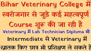 Other technical courses including LAB TECHNICIAN started in VETERINARY, students can do it after ...