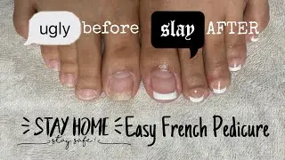 EASY FRENCH PEDICURE || At-Home Nails || DIY Nails || Cheap Nails || How-To Nails || ESTHER MARIE