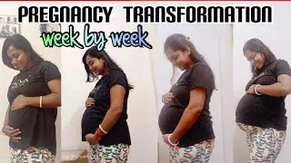pregnancy transformation // week by week #trisha'svlog