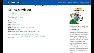 Kentucky Winder - a comparison of versions of the crooked fiddle tune Kentucky Winder.