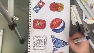 Famous Logos time lapse remade in an Abstract/Illusion style copic markers. Can you guess them all?