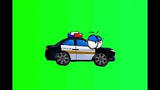 Vehicles 3:cars toons flash game police car green screen