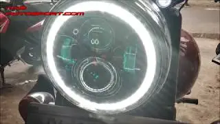 V1574 Royal Enfield Bullet Remote Control Daymaker Projector Headlight by MxsMotosport