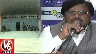 HCA President G Vivek Press Meet On Sheshnarayan Issue And Under 16, 19 Cricket Summer Camps | V6