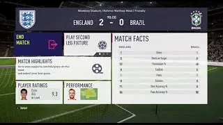 FIFA 18 | England 2 vs Brazil 0 At The Wembley Stadium | Referee: Matthew Mzizi
