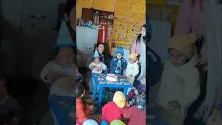 Celebrated my son's first birthday with the children at Aganbadi School yesterday 🥳#viral#youtube🎂🎉