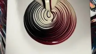 Ring Pour - Black, Red, White - Fluid Painting - Acrylic Pouring - Pour Painting - Abstract Painting