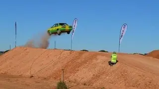 Biggest car jump. Done in reverse world record