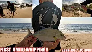 HE CAUGHT DOUBLE OMILUS| PAPIO CATCH AND COOK| WHIPPING| ULUA FISHING HAWAII| BAITCAST ACTION|
