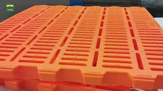 Production flow of plastic slatted flooring for pigs | Swine plastic floor