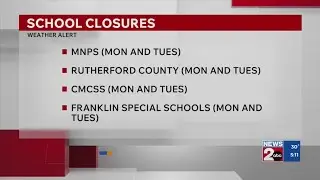 School closures and delays - Sunday, Jan. 25