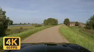 Driving the Dutch river-dikes Beautiful Scenery Pontiac TransAm Part-1 4K60