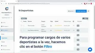 Cluber - Programar cargos a deportistas