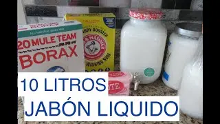 COMO HACER 10 LITROS DE DETERGENTE LIQUIDO PARA ROPA/PARA MANCHAS DIFICILES