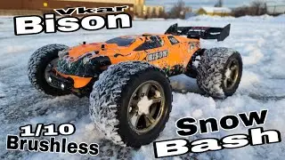 RC Car Snow Bash! Vkar Bison 1/10 Brushless