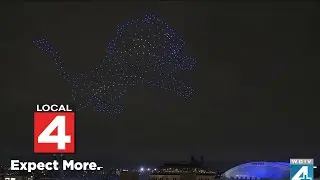 Watch the Detroit Lions drone light show above Ford Field