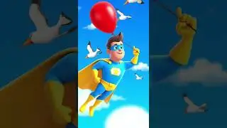 super hero save | Red balloon | cartoon short story animation #trend #ai #animation