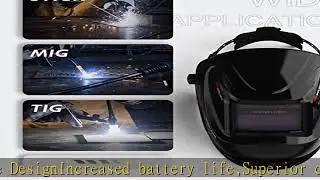 YESWELDER True Color Solar Powered Auto Darkening Welding Helmet, Wide Shade 4/9-13 for TIG MIG ARC