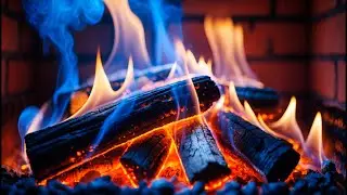 Enjoy a Cozy Brick Fireplace with Mesmerizing Blue-Orange Color-Shifting Flames - Classic Fireplace