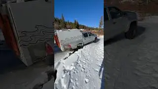 close call winter truck camping