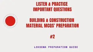 #2 Building Material MCQ Practice Questions for PSC I Important 30 MCQs I