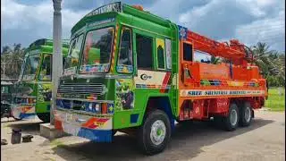 Borewell Lorry Painting / Paint Art Work 🎨/ Radium Sticker Cutting Lorry Art