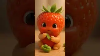 Baby Strawberry eating peas🤣 | CuteMunch ASMR