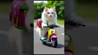 Cat Going Back to School on a Bike | Funny Cat School Adventure #kidsonbikes #kidsbicycle #bikelike