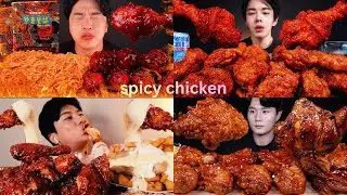 🔥INSANE 2X SPICY FRIED CHICKEN CHALLENGE🥵 | ASMR Eating Nuclear Fire Sauce🌶🍗EATING AT 3X SPEED