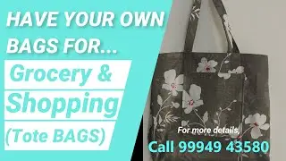 Shopping bag / Grocery bag / Tote bag  Washable cotton bags.