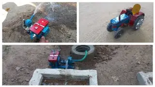 How To make mini tractor/mini water pump/mini irrigation pump science project