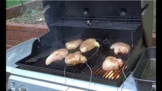 Smoked Chicken Breasts, Weber Genesis II Gas Grill with iGrill 3