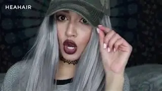 HEAHAIR Ombre Silver Synthetic Lace Front Wig HS0021