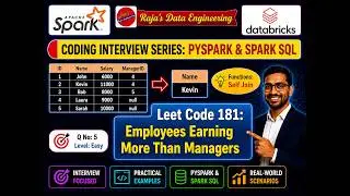118. Databricks | PySpark| SQL Coding Interview: Employees Earning More than Managers