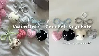 💘How to make Cutest Crochet Keychains for Valentines&rsquo; *Step by step crochet tutorial