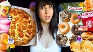 Eating The NEWEST Fast Food Items For 24 Hours!