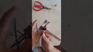 Five strand bracelet weaving on  aluminum band.