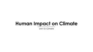 Human Impact on Climate