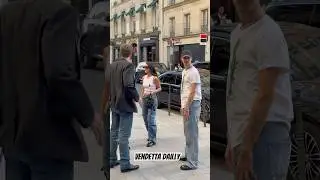 Romeo Beckham and girlfriend in Paris #beckham #paparazzi #parisfashionweek #youtubeshorts #couple