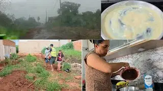 Strogonoff para o almoço de domingo fiz bolo fui no terreno do meu irmão 
