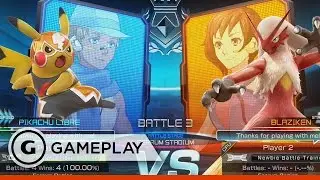 Pikachu Libre vs. Blaziken - Pokken Tournament Gameplay