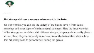 Baseball Bat Storage Box is the Right Tool to Achieve Victory in the Games