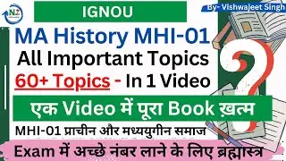 MA History MHI-01 - All Important Topics || 60+ Topics || Dec-2023 Exam || IGNOU || PYQ MA History