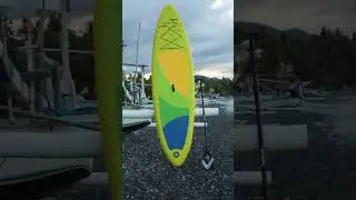 Paradise Inflatable Stand Up Paddle Board Green on the beach in Bali | SUP board Yoga / travelling