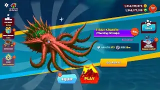 NEW BIG TITAN KRAKEN SHARK UNLOCKED GOT 90% OFF - BIG SHARK - HUNGRY SHARK EVOLUTION GAMEPLAY